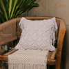 Snow White Macrame Cushion Cover