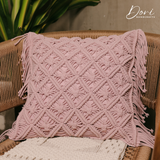 Baby Pink Macrame Cushion Cover