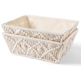 Set of 2 Macrame Storage Baskets – Off-white