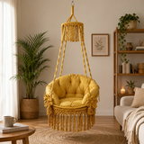 Yellow Macrame Hanging Swing Chair