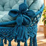 Sky Blue Macrame Hanging Swing Chair