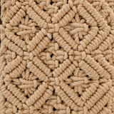 Beige Diamond Knot Tassel Macrame Mobile Sling Bag
