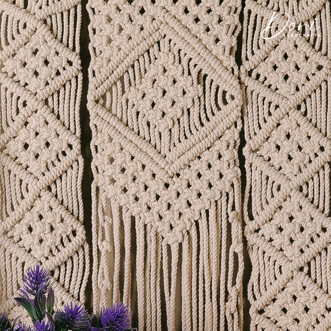 The Nordic Diamond Macrame Floating Shelf
