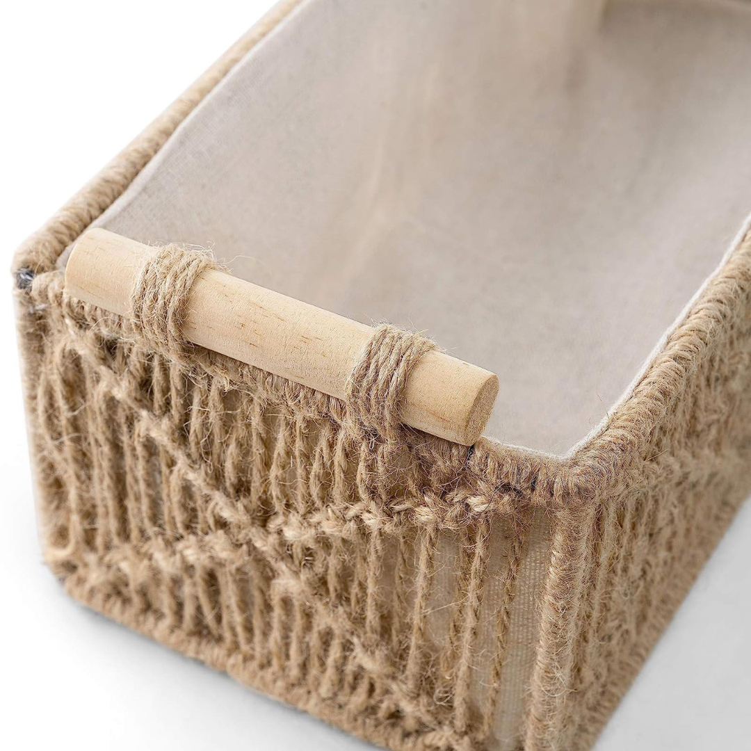 Set of 2 Jute Macrame Baskets