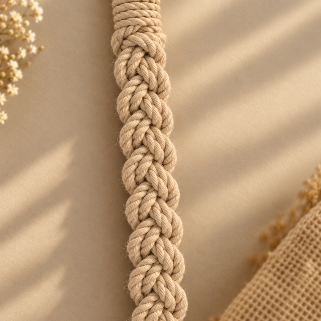 Beige Bead Macrame Mobile Bag