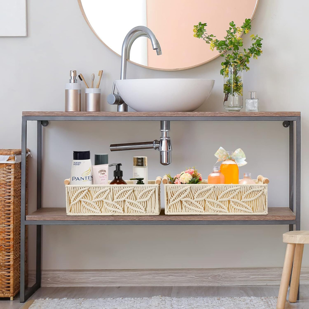 Luxurious Set of 2 Macrame Storage Boxes