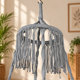 Metal Grey Macrame Hanging Swing Chair