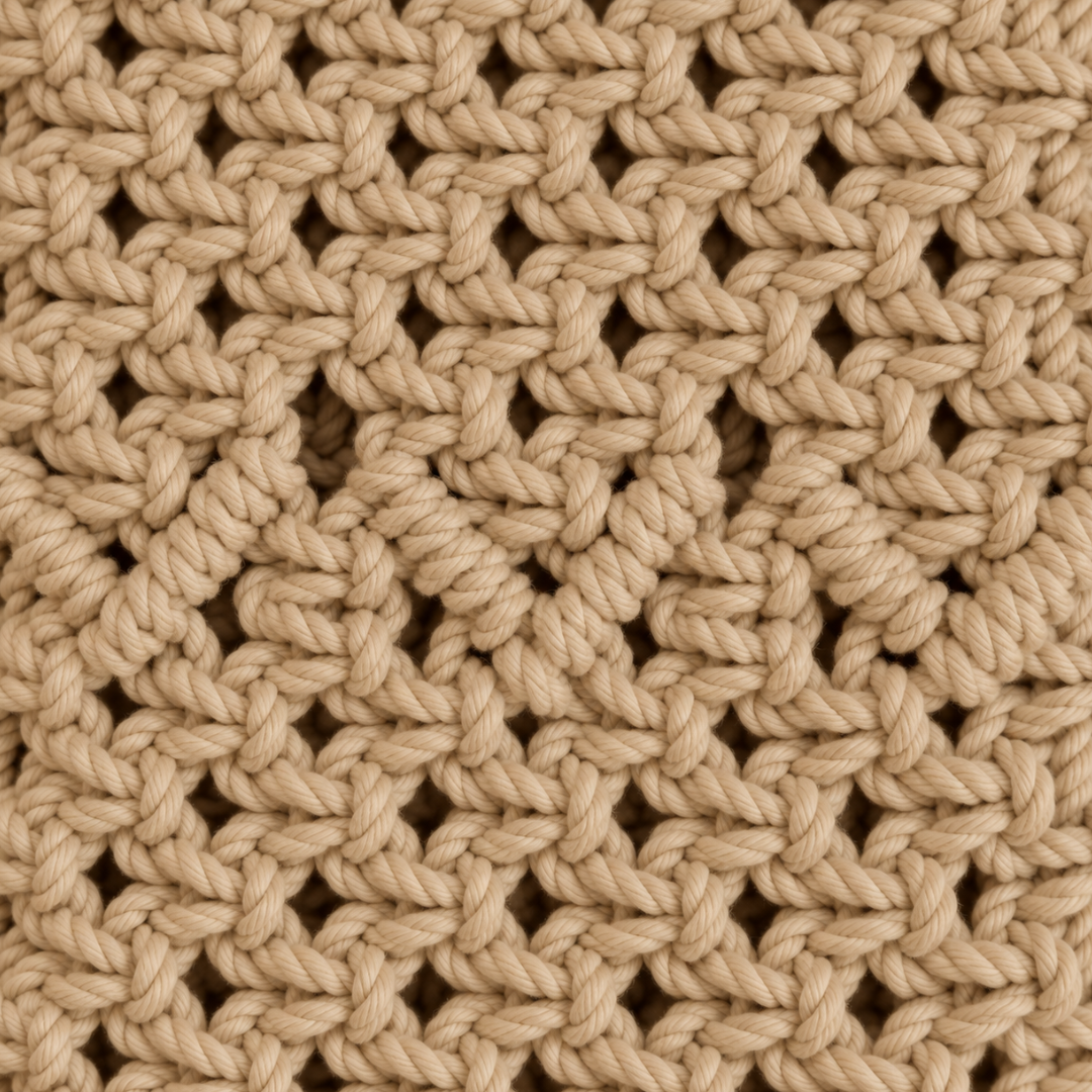 Beige Knot Macramé Mobile Sling Bag