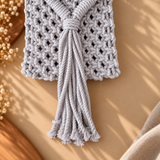 Grey Tassel Macrame Mobile Bag