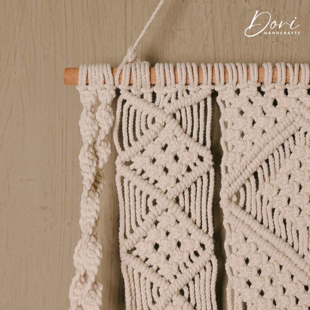 The Nordic Diamond Macrame Floating Shelf