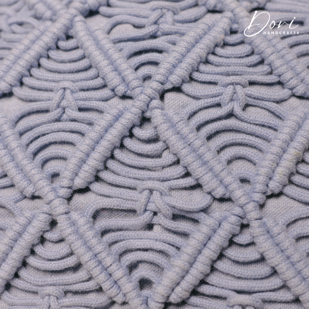 Purple Macrame Cushion Cover