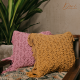 Pink Macrame Cushion Cover