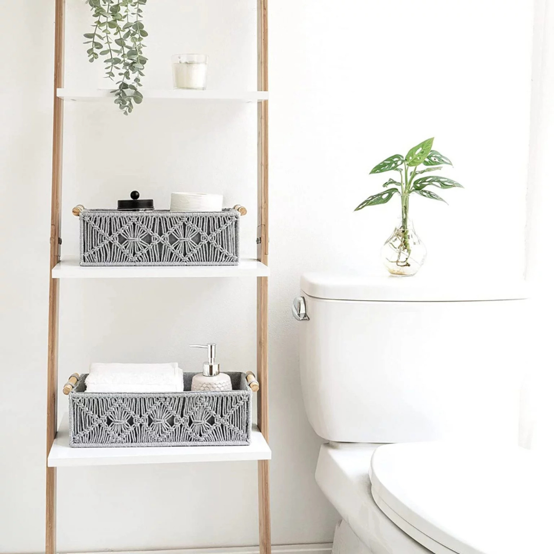 Set of 2 Macrame Storage Baskets