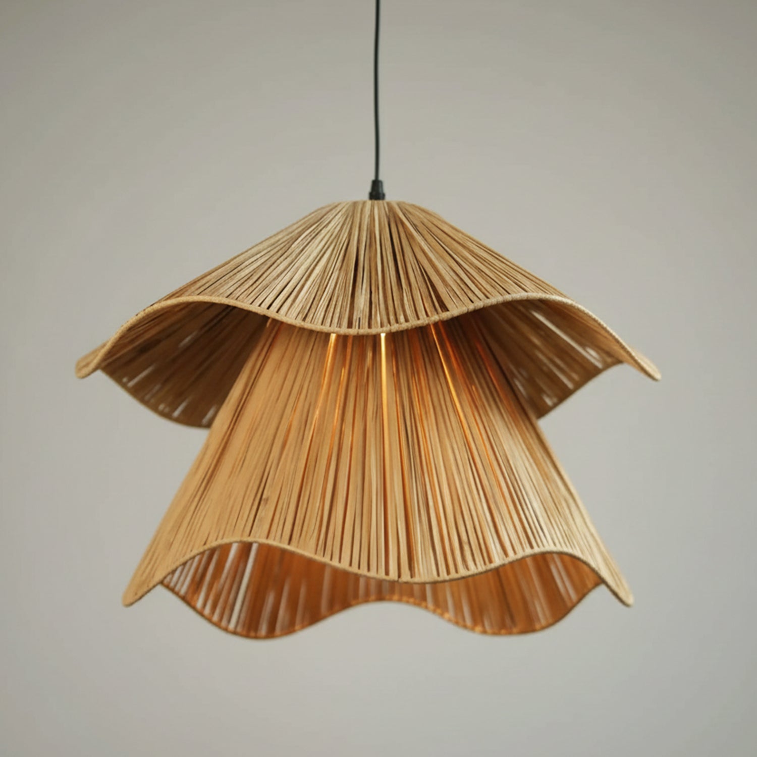 Terra Bloom Raffia Pendant Light