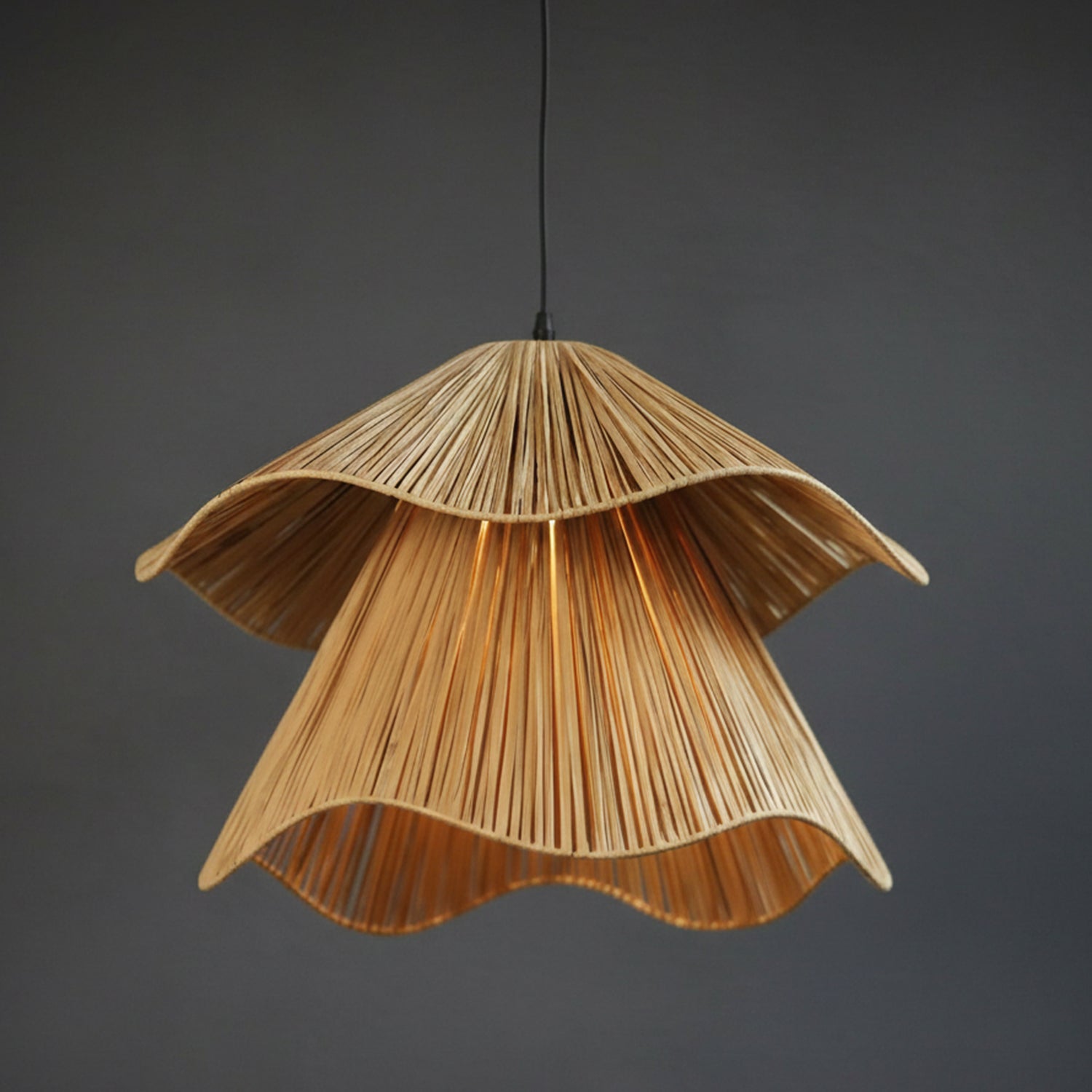Terra Bloom Raffia Pendant Light