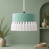Aqua Blue Macrame Pendant Chandelier