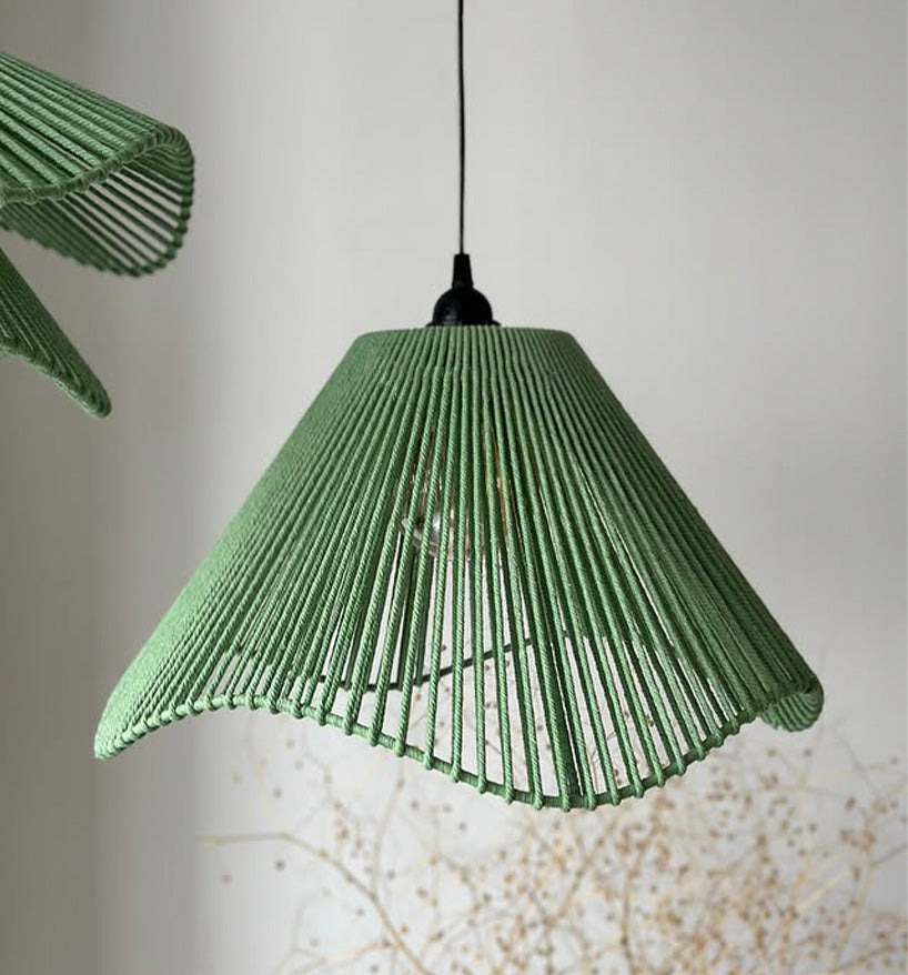 Sage Bloom Jute Pendant Light