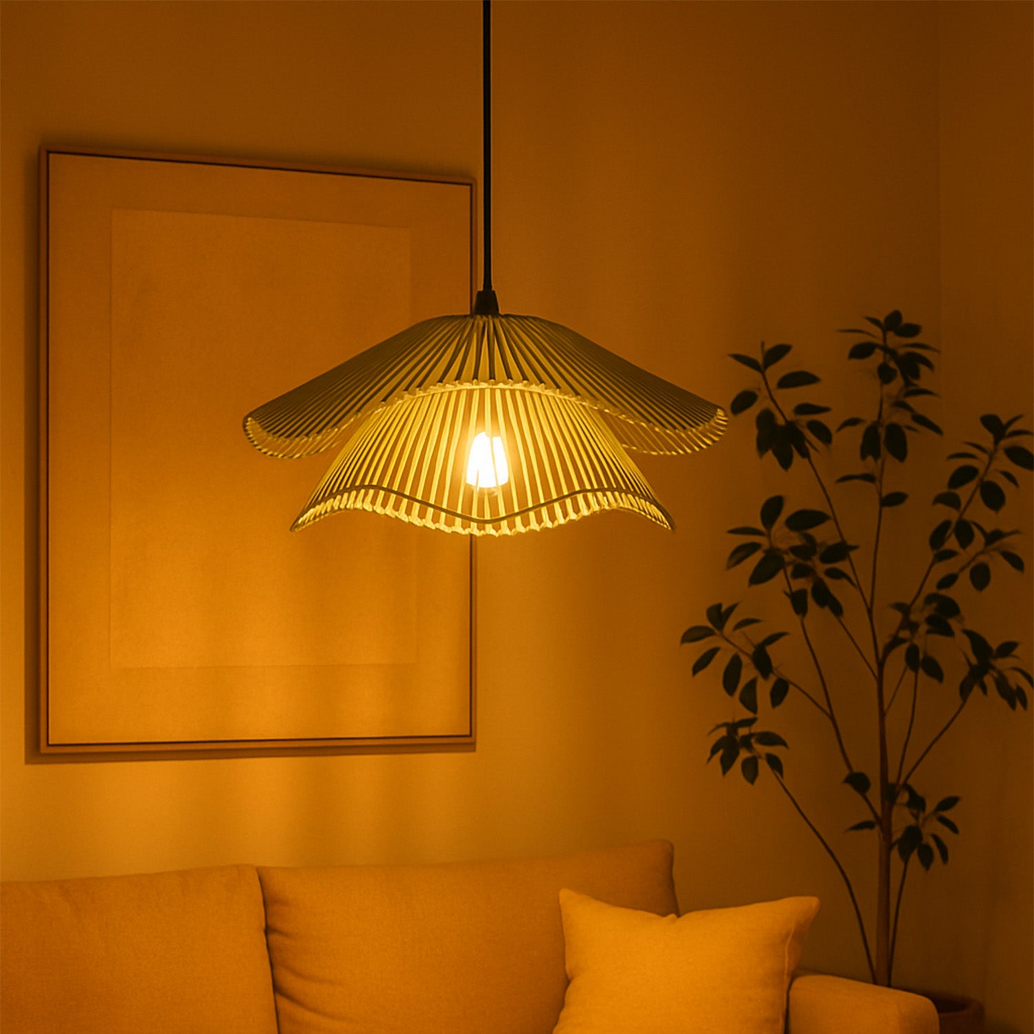 Sage Bloom Jute Pendant Light