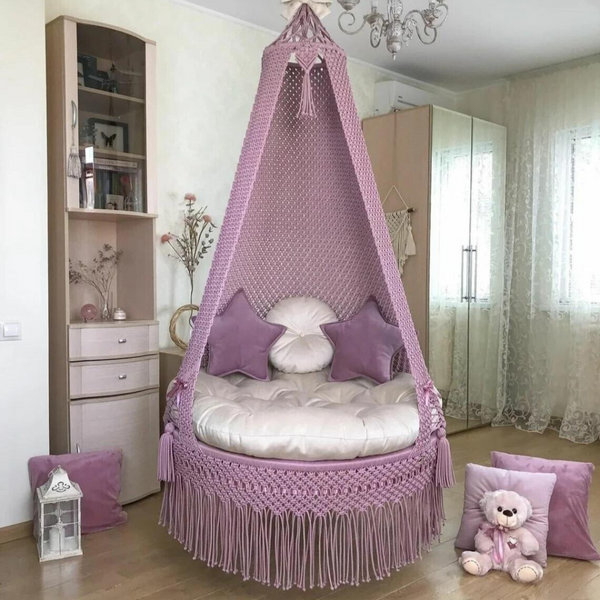 Pink Macrame Swing