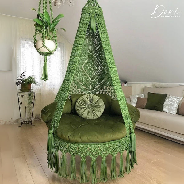 Green Macrame Swing