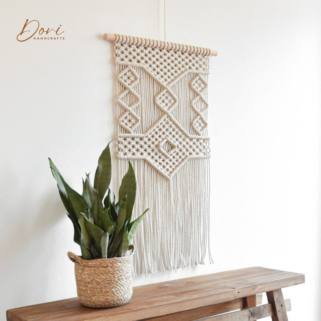 Off White Macrame Tapestry