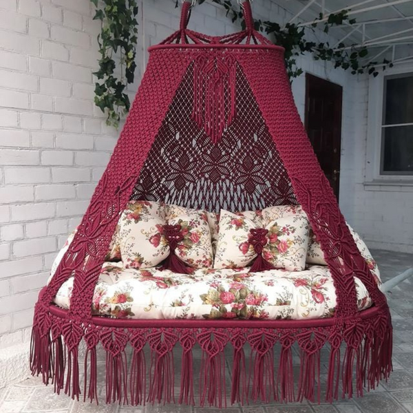 Bloom Haven Macrame Swing