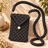 Black Bead Macrame Mobile Bag