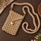 Beige Bead Macrame Mobile Bag