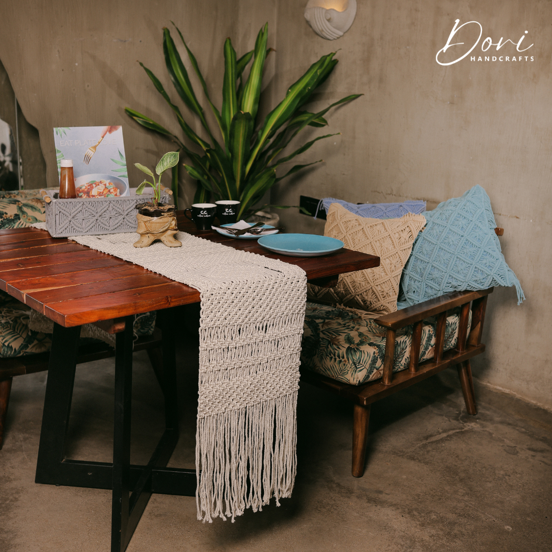 Serene Weave Macramé Table Runner