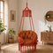 Red Macrame Hanging Swing Chair