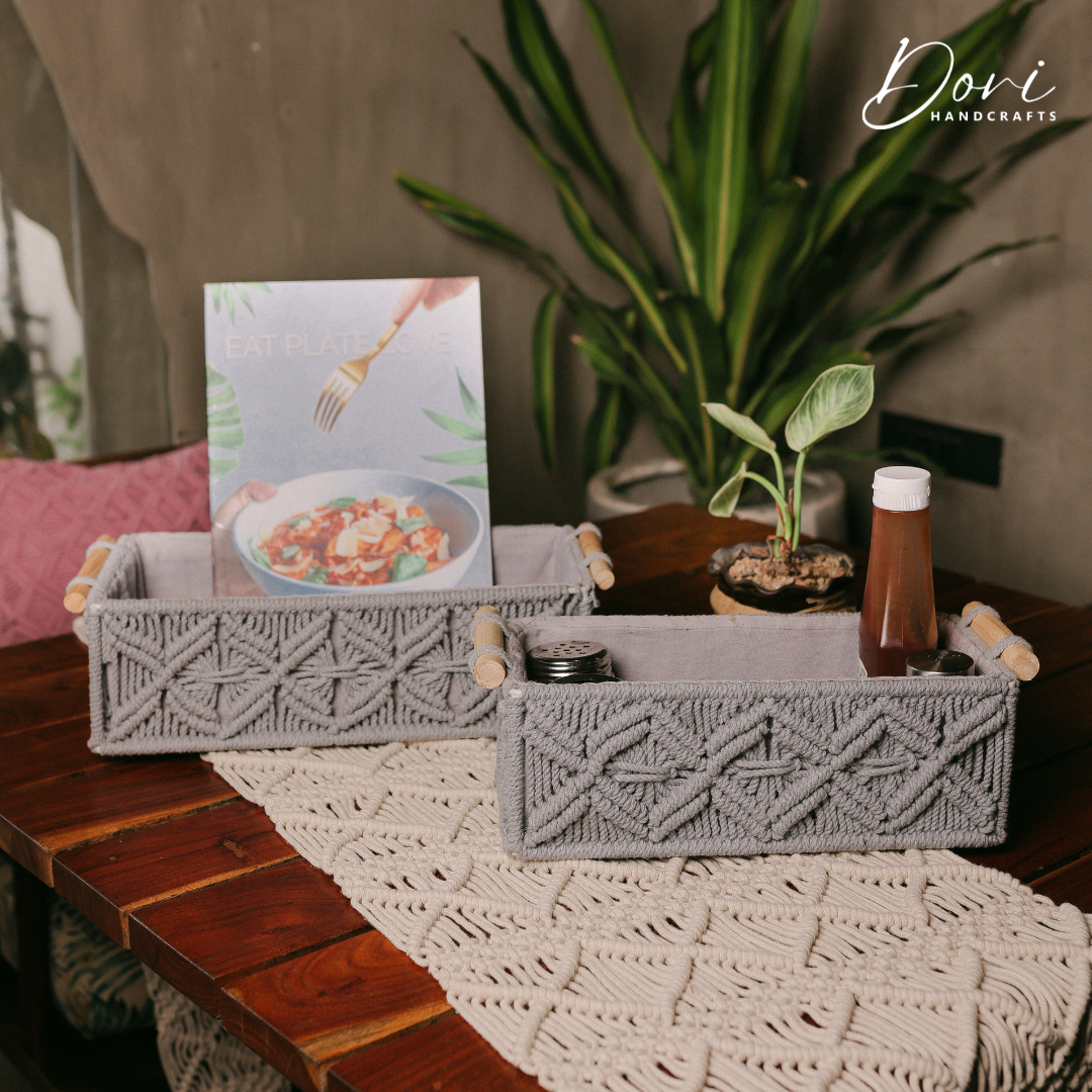 Macrame Storage Boxes set of 2