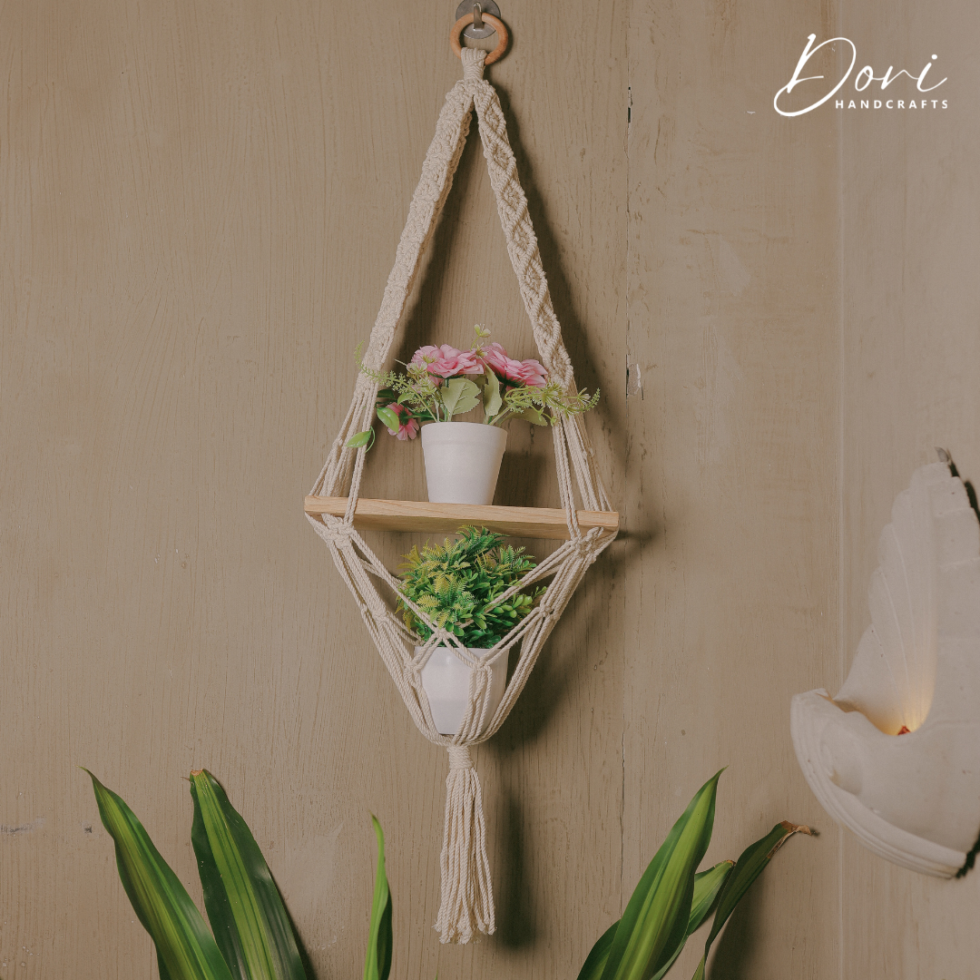 The Diamond Loom Macrame Tiered Hanger