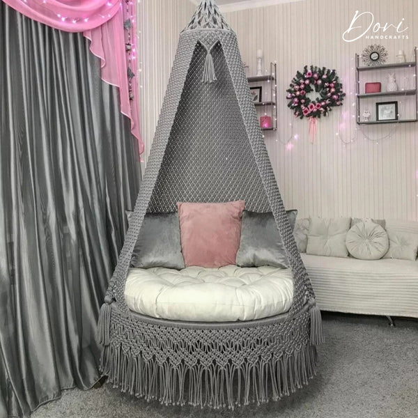Grey Macrame Swing