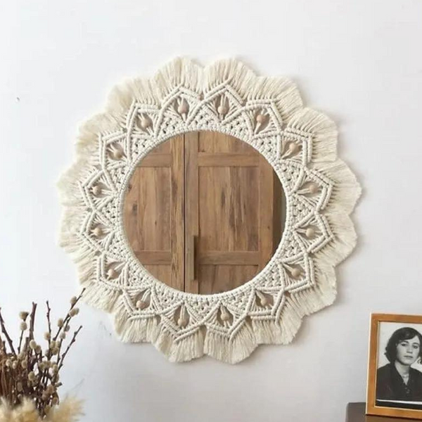Macrame Mirror With Bids