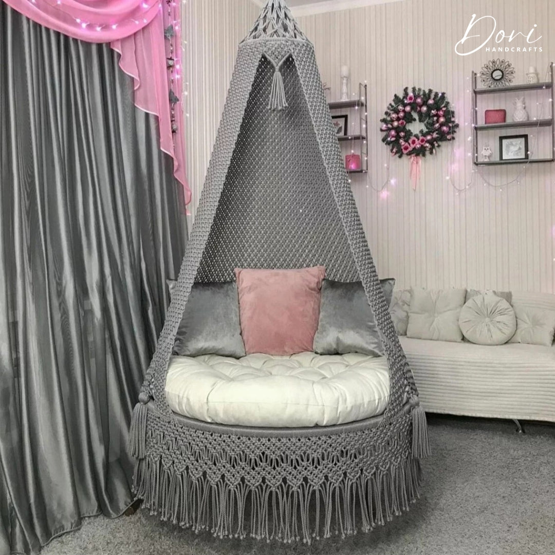 Grey Macrame Swing