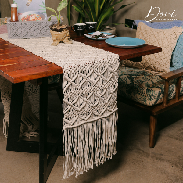 Abstract Macrame Table Runner