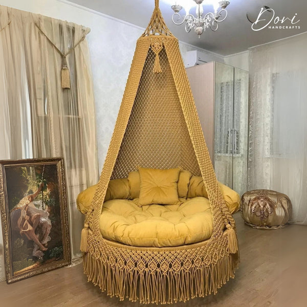 Yellow Macrame Swing