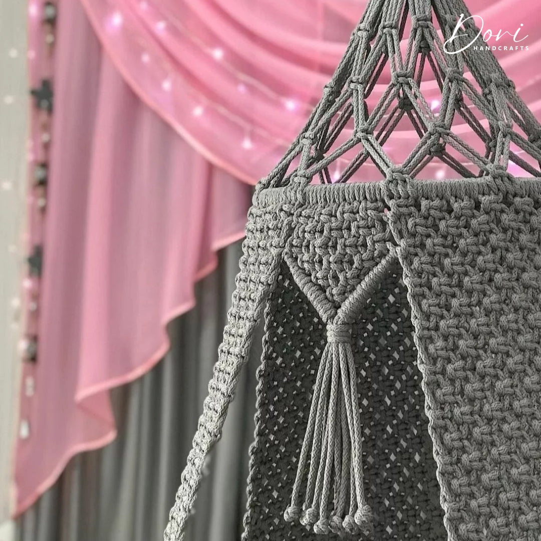 Grey Macrame Swing