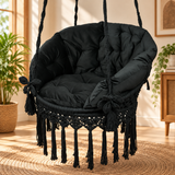 Dark Green Macrame Hanging Swing Chair