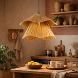 Terra Bloom Raffia Pendant Light