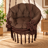 Brown Macrame Hanging Swing Chair