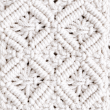 White Diamond Knot Tassel Macrame Mobile Sling Bag