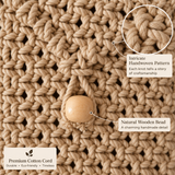 Beige Bead Macrame Mobile Bag