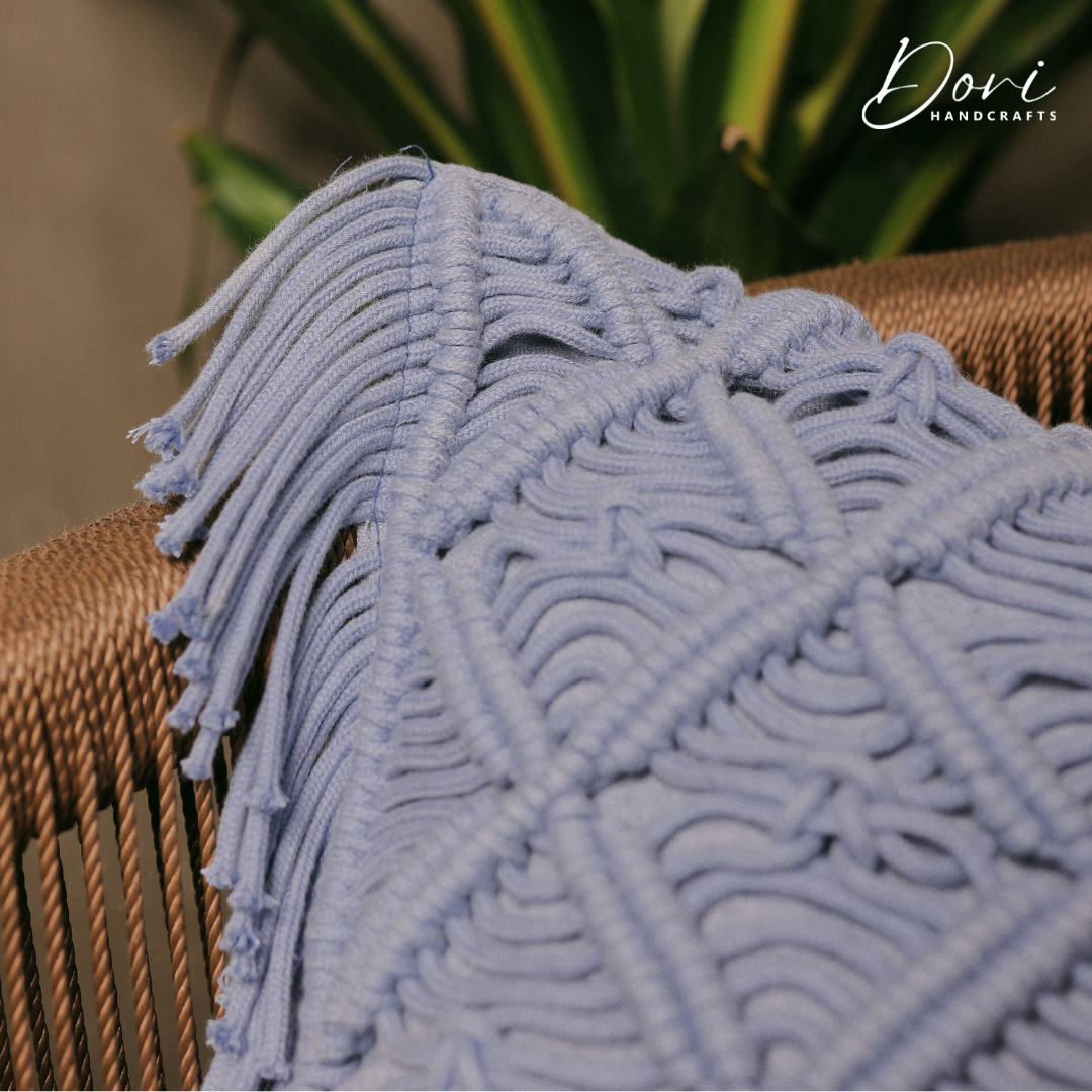 Purple Macrame Cushion Cover