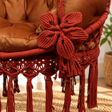 Red Macrame Hanging Swing Chair