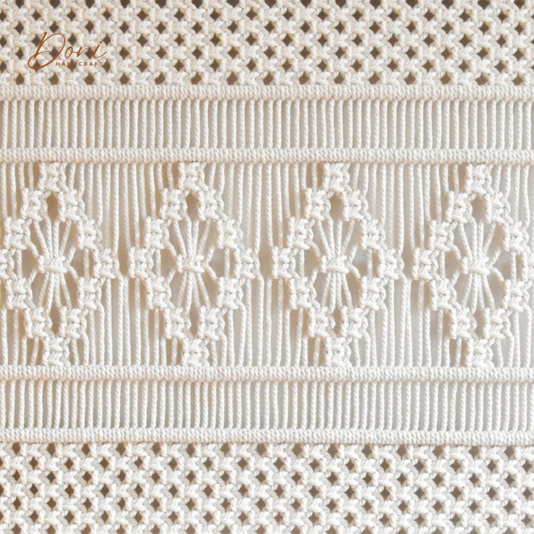 Large Off White Macrame Tapestry