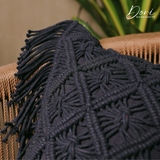 Black Macrame Cushion Cover