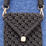 Black Bead Macrame Mobile Bag