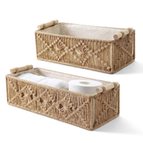 Set of 2 Jute Macrame Baskets