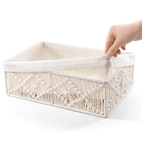 Set of 3 Boho Decor Baskets with Removable Linen